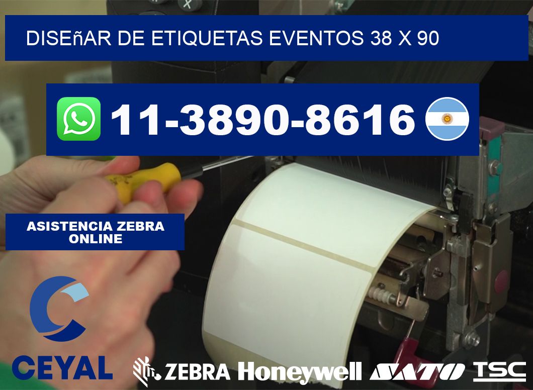 diseñar de etiquetas eventos 38 x 90