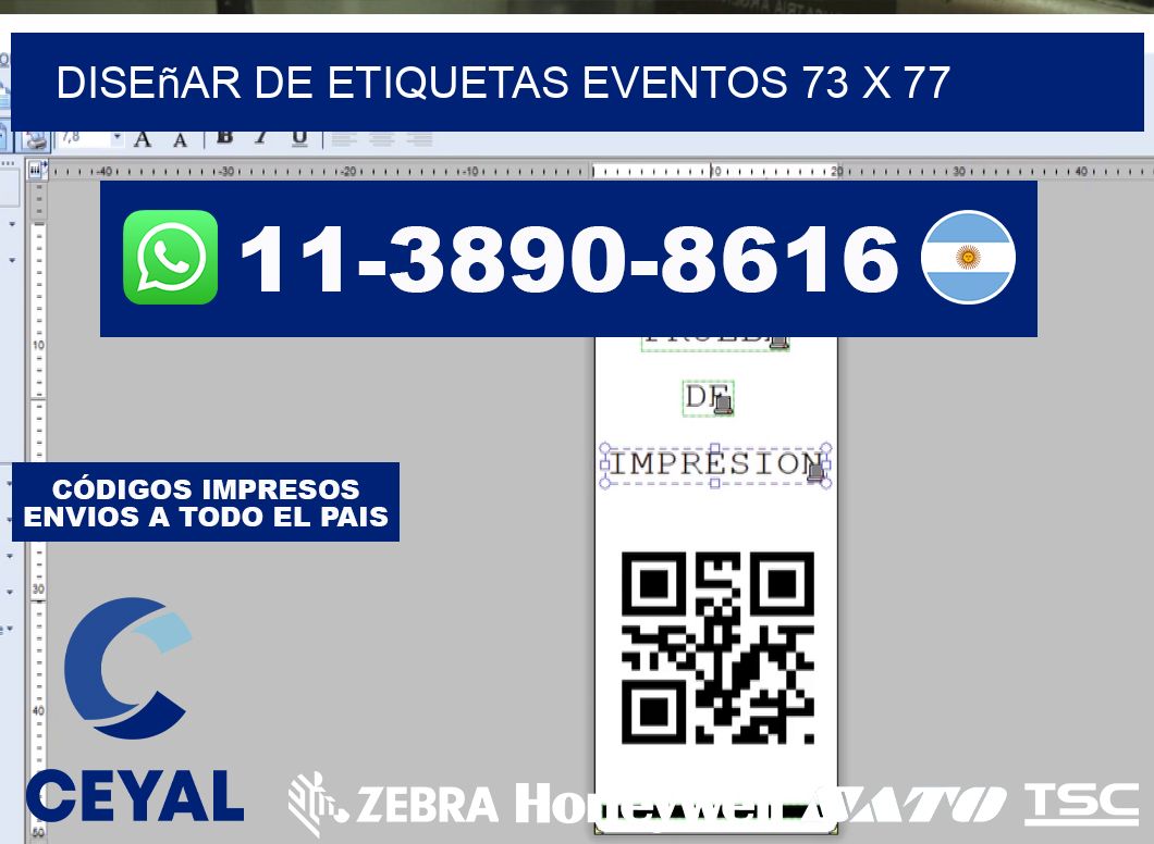 diseñar de etiquetas eventos 73 x 77