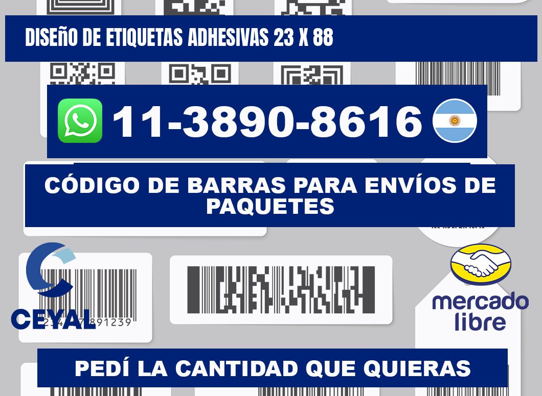diseño de etiquetas adhesivas 23 x 88