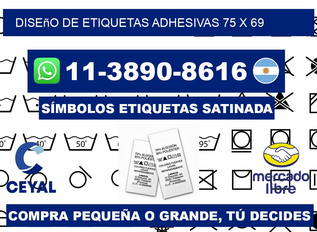 diseño de etiquetas adhesivas 75 x 69