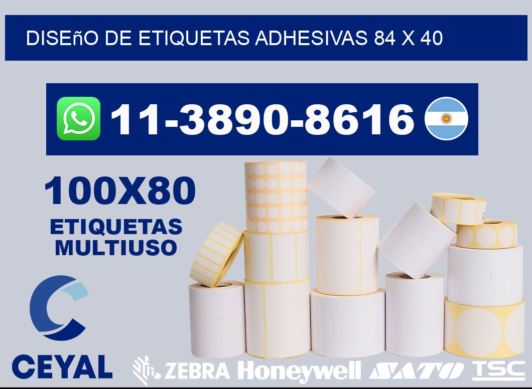 diseño de etiquetas adhesivas 84 x 40