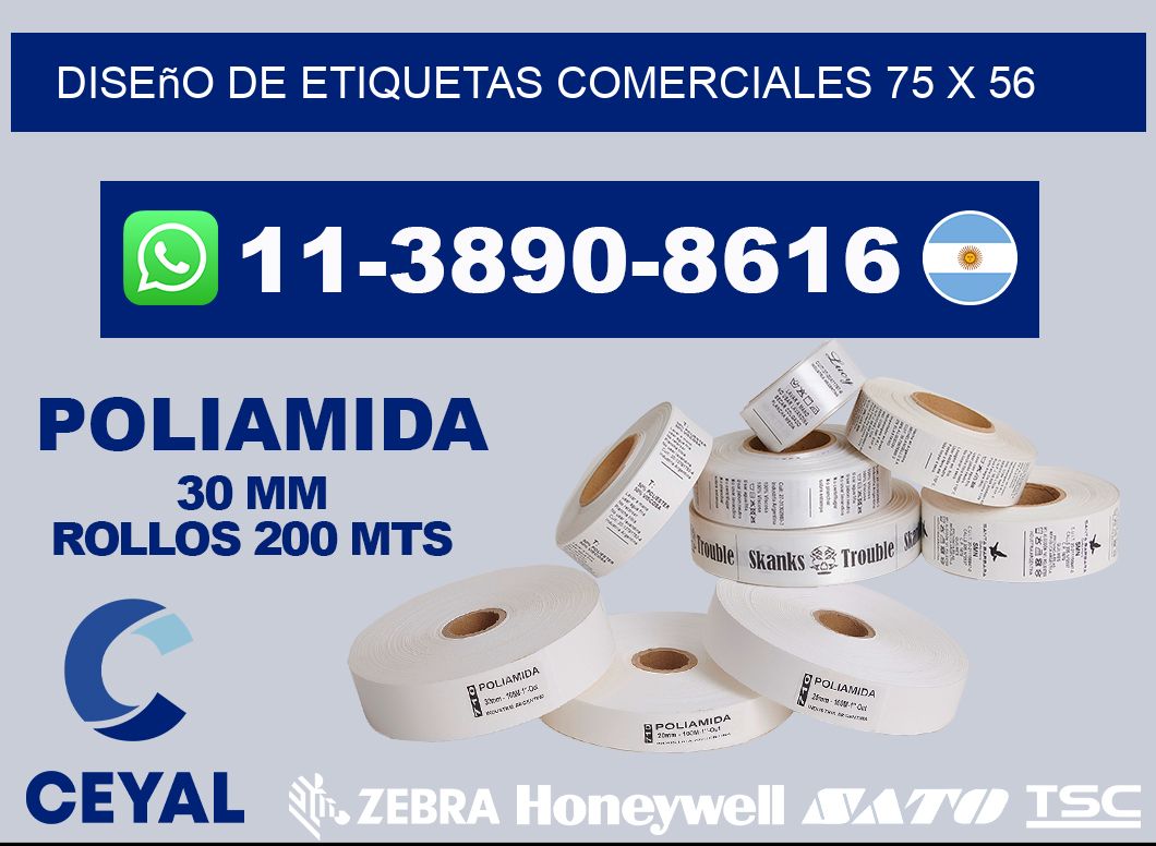 diseño de etiquetas comerciales 75 x 56