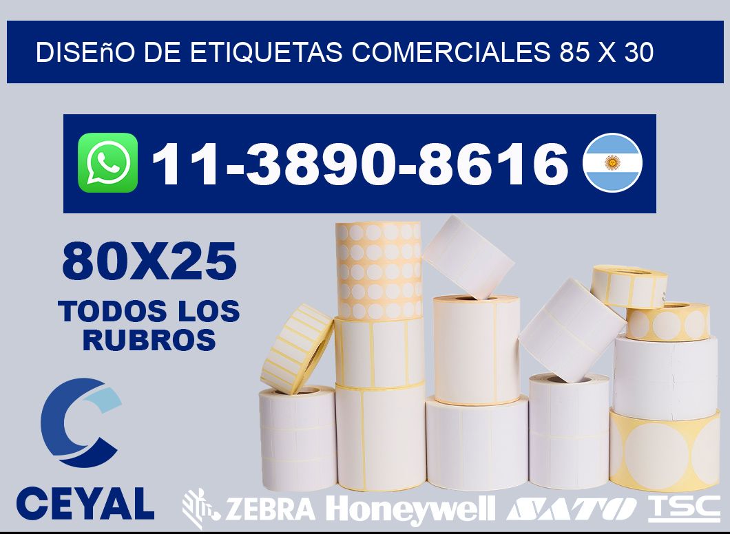 diseño de etiquetas comerciales 85 x 30