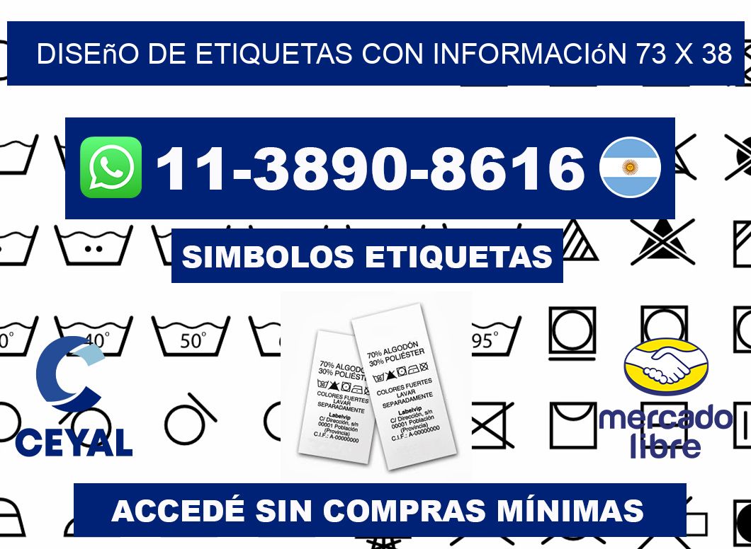 diseño de etiquetas con información 73 x 38