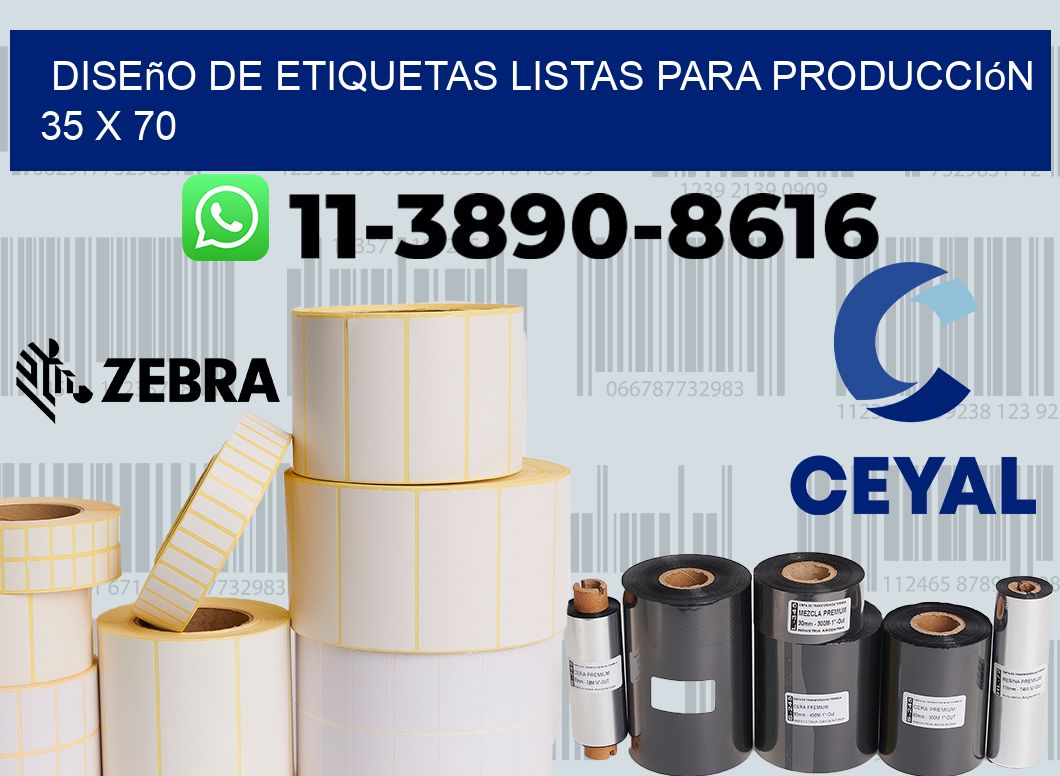 diseño de etiquetas listas para producción 35 x 70