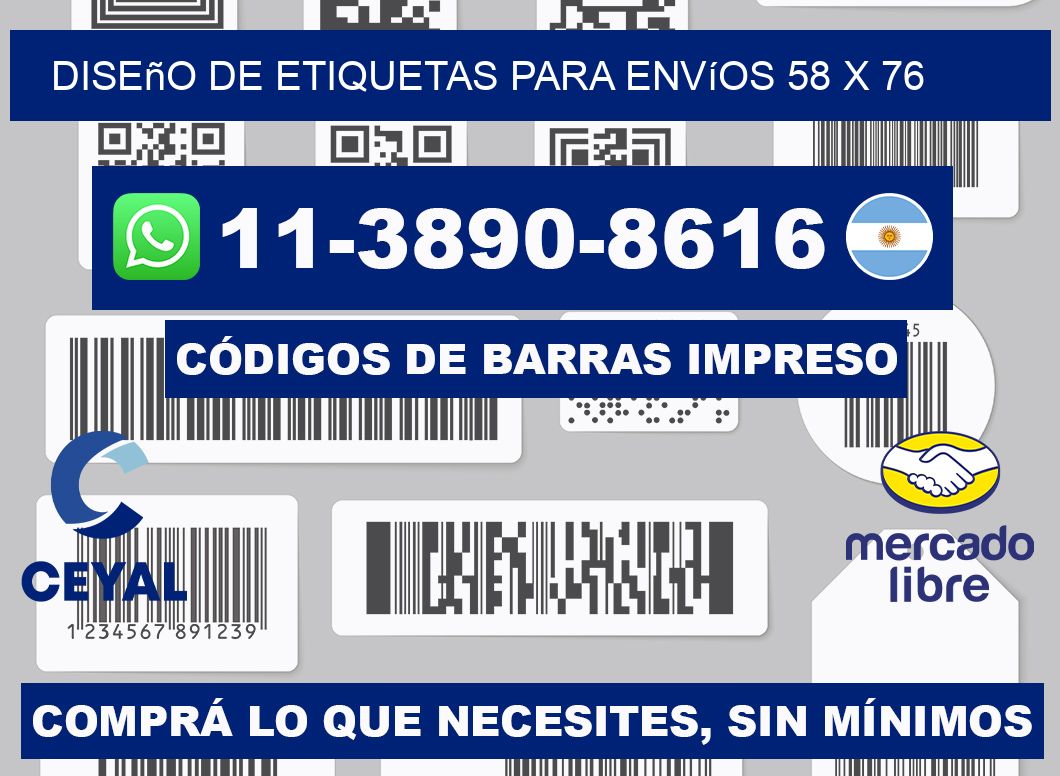 diseño de etiquetas para envíos 58 x 76