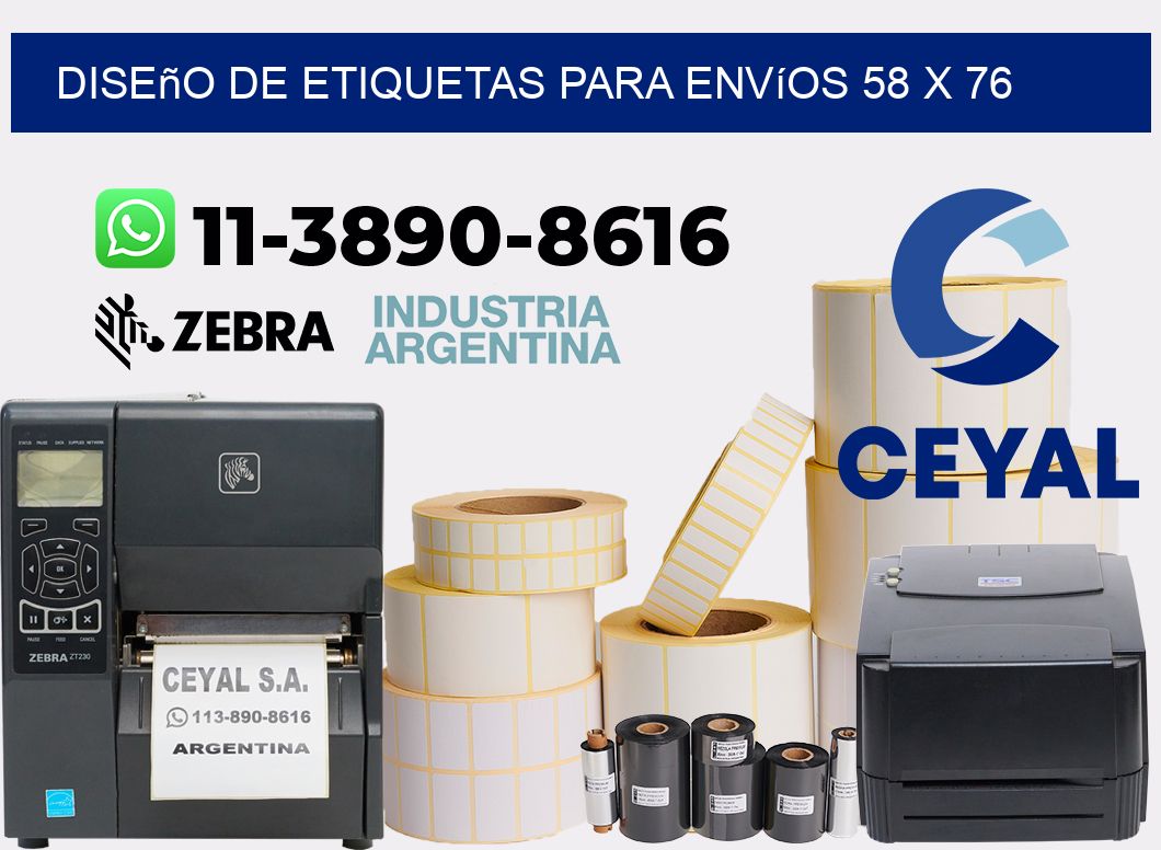 diseño de etiquetas para envíos 58 x 76