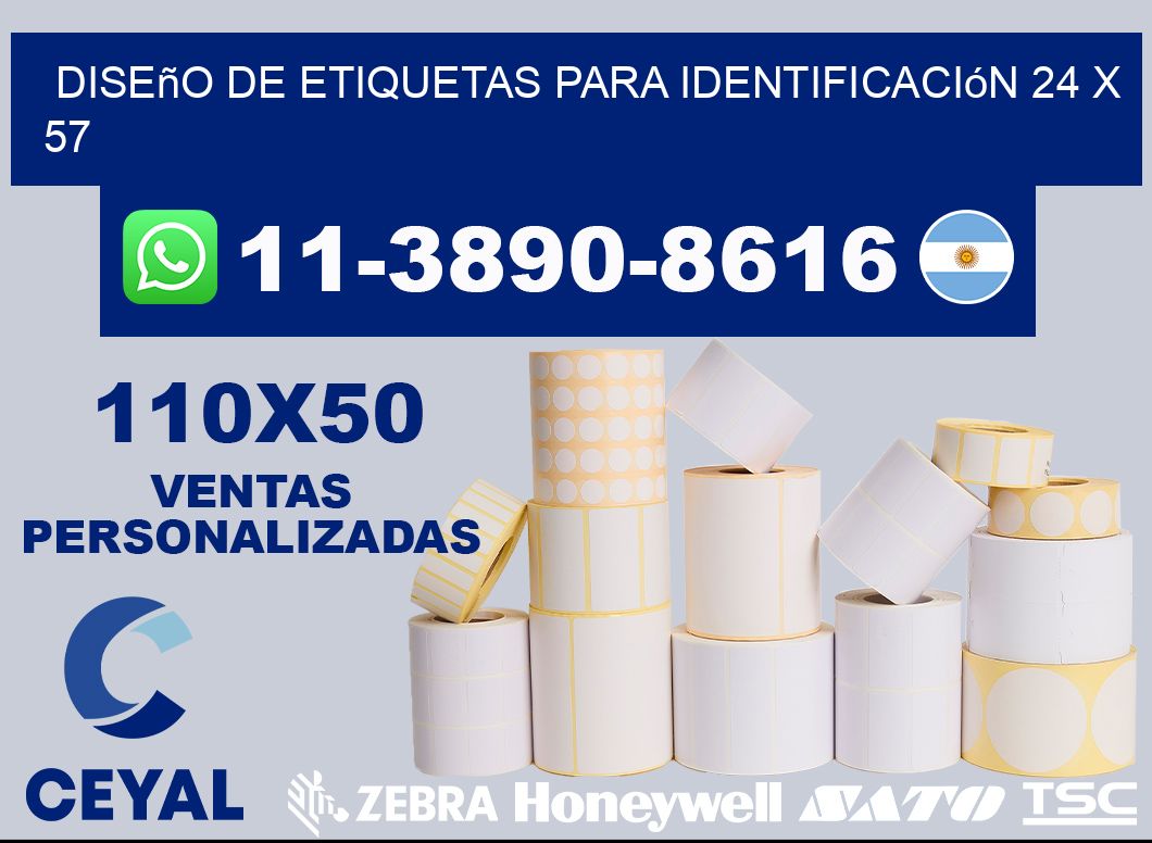diseño de etiquetas para identificación 24 x 57