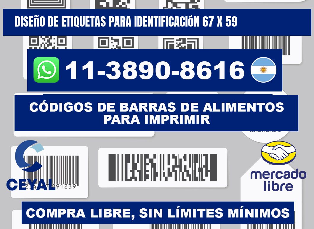 diseño de etiquetas para identificación 67 x 59
