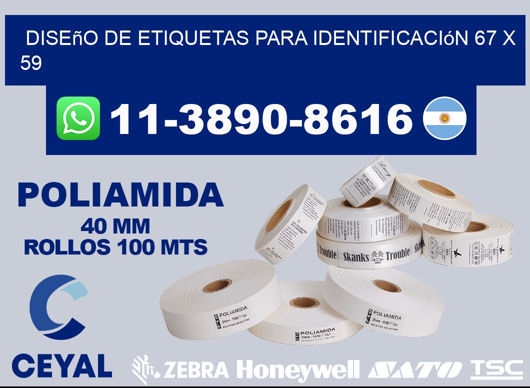 diseño de etiquetas para identificación 67 x 59