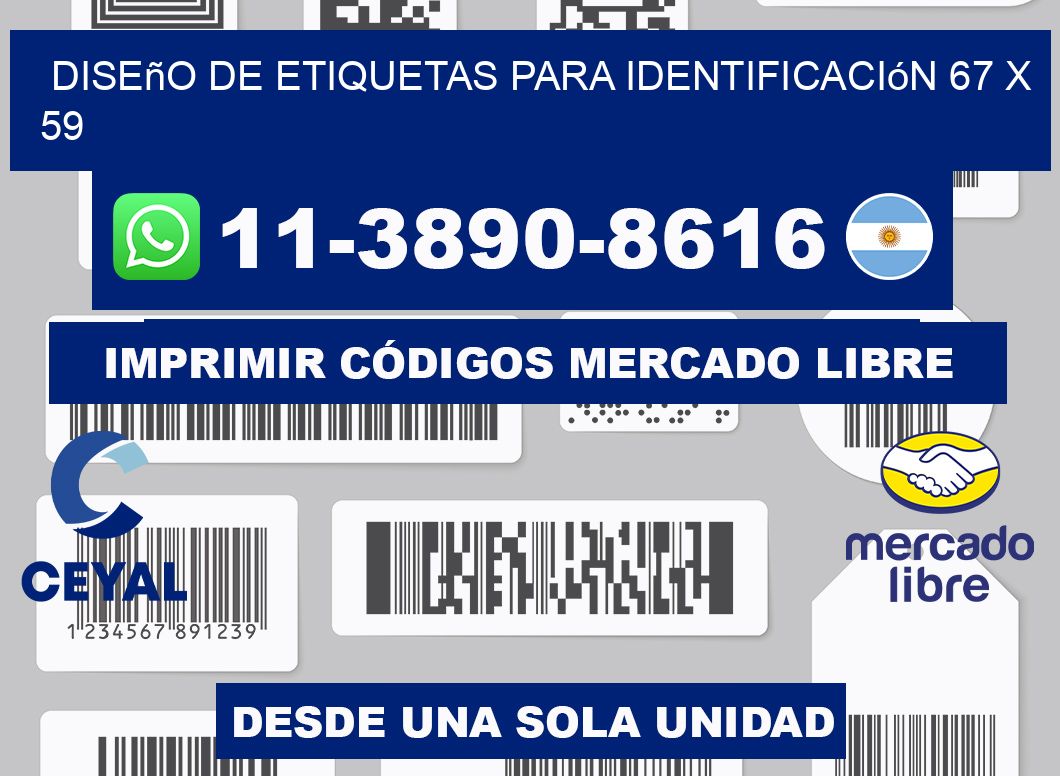 diseño de etiquetas para identificación 67 x 59