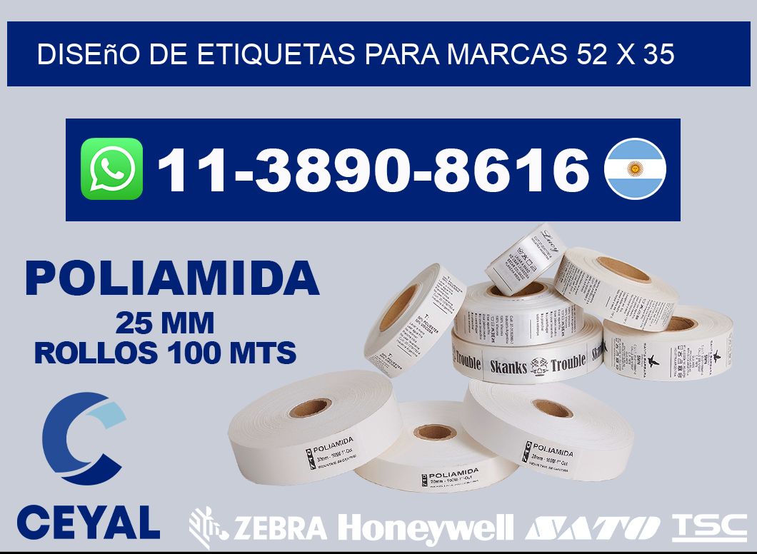 diseño de etiquetas para marcas 52 x 35