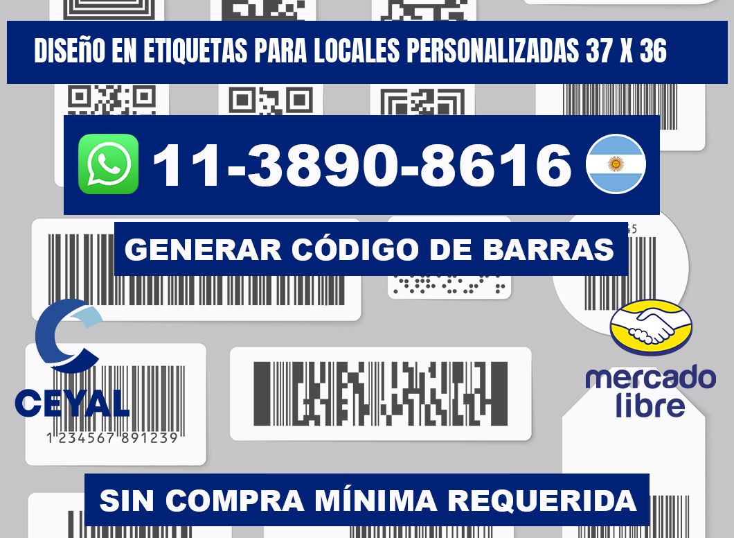 diseño en etiquetas para locales personalizadas 37 x 36
