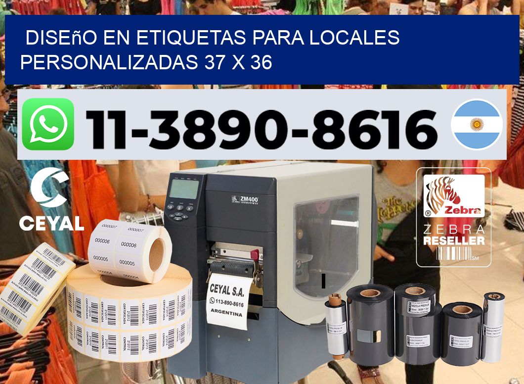 diseño en etiquetas para locales personalizadas 37 x 36