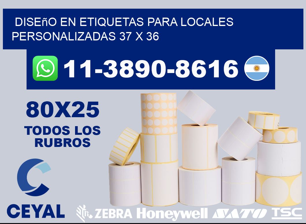 diseño en etiquetas para locales personalizadas 37 x 36