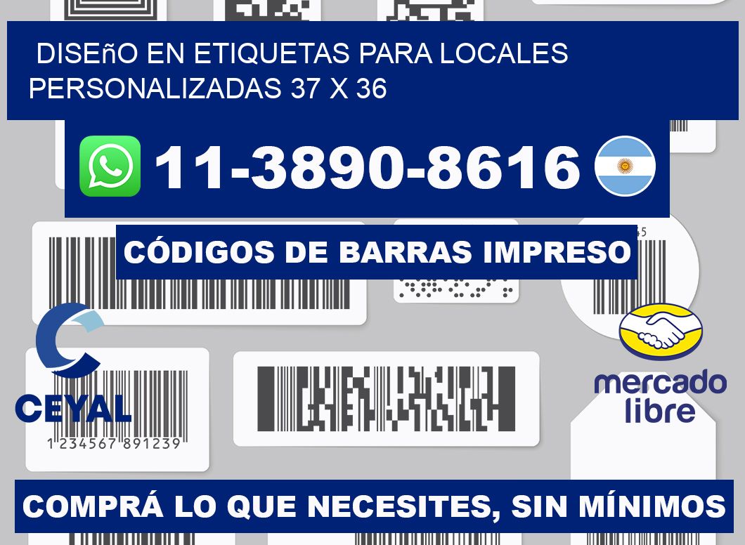 diseño en etiquetas para locales personalizadas 37 x 36