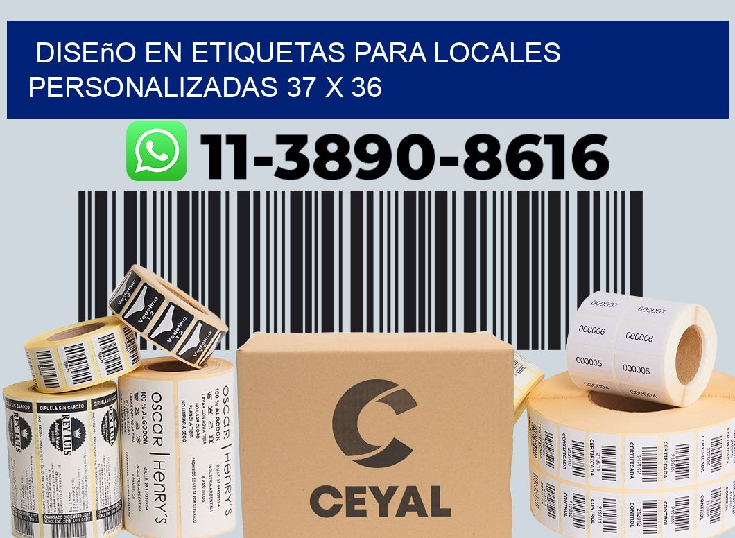 diseño en etiquetas para locales personalizadas 37 x 36