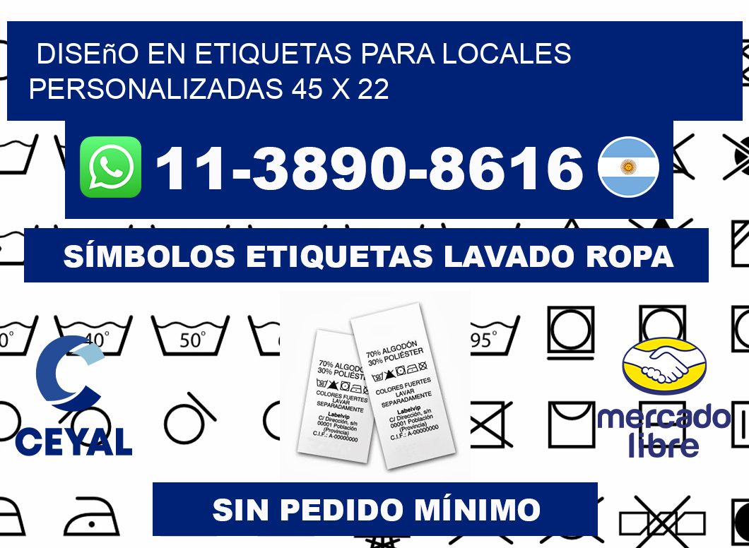 diseño en etiquetas para locales personalizadas 45 x 22
