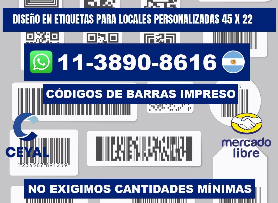 diseño en etiquetas para locales personalizadas 45 x 22