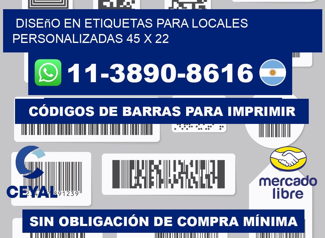 diseño en etiquetas para locales personalizadas 45 x 22