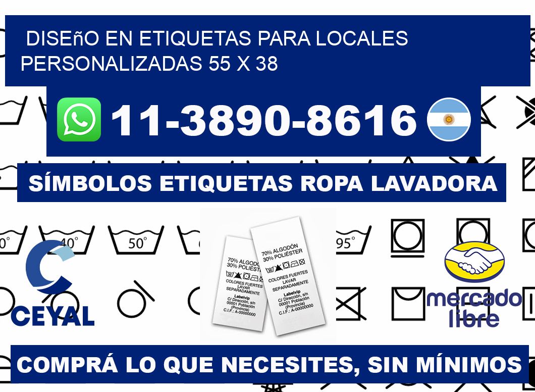 diseño en etiquetas para locales personalizadas 55 x 38