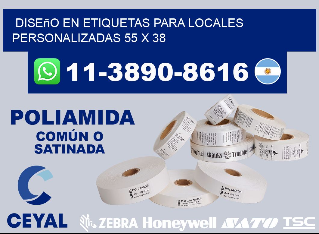 diseño en etiquetas para locales personalizadas 55 x 38