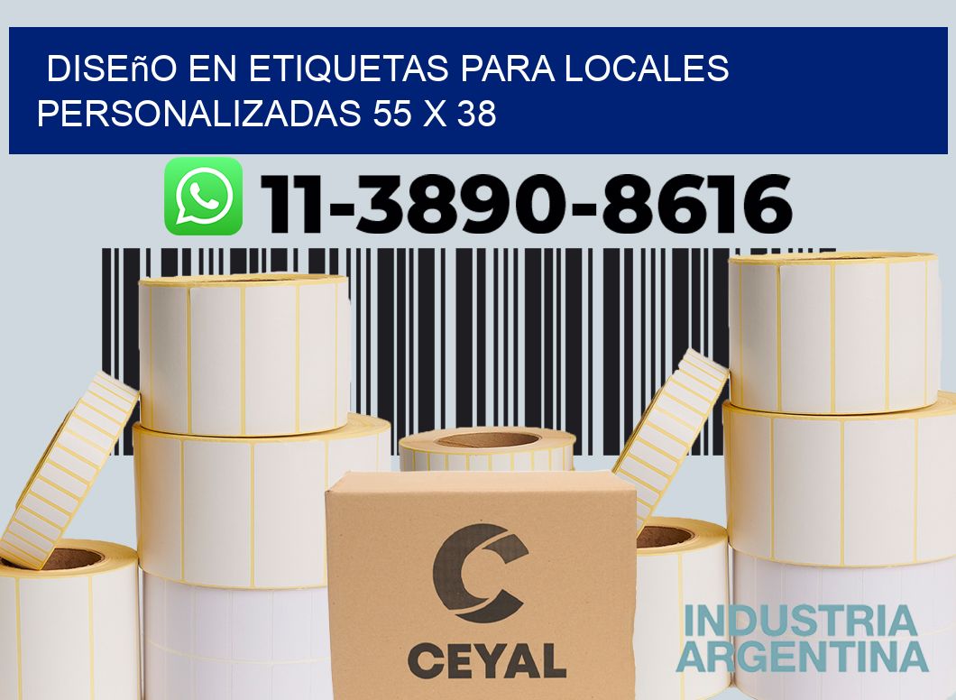 diseño en etiquetas para locales personalizadas 55 x 38