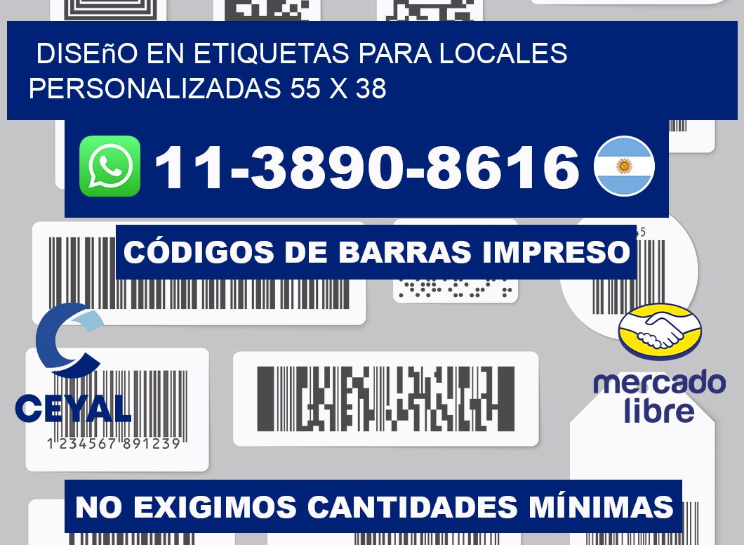 diseño en etiquetas para locales personalizadas 55 x 38