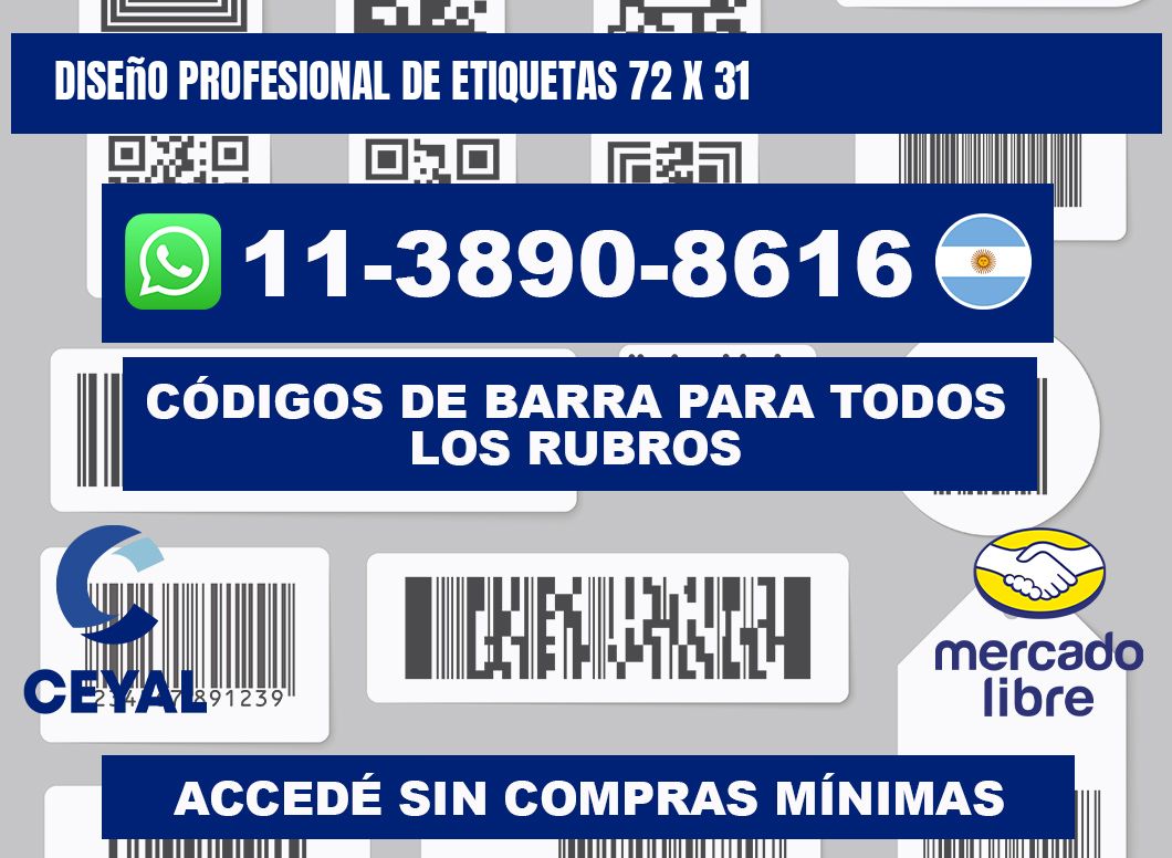 diseño profesional de etiquetas 72 x 31