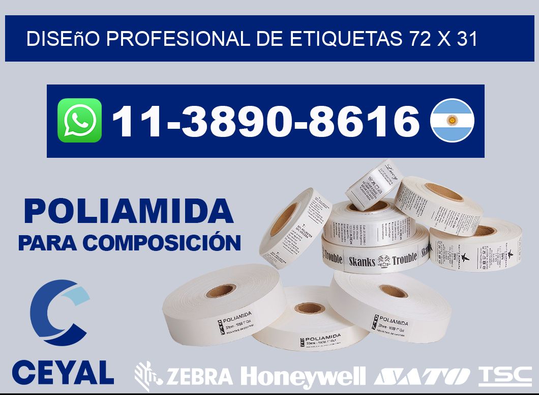 diseño profesional de etiquetas 72 x 31