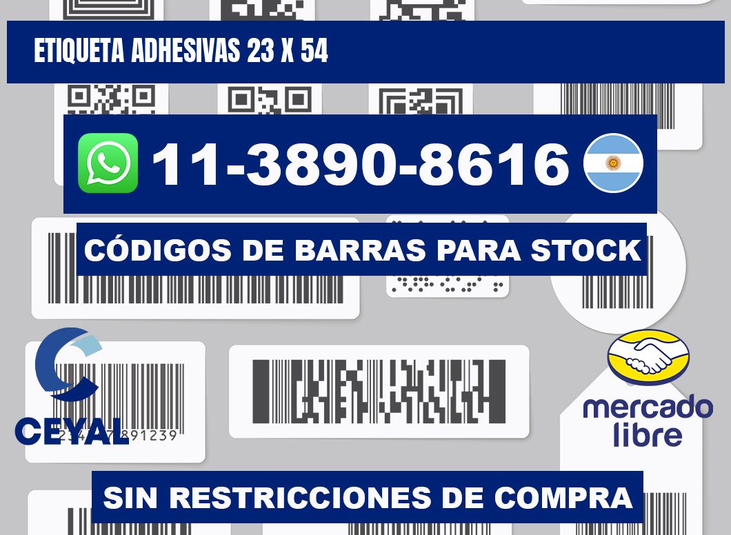 etiqueta adhesivas 23 x 54