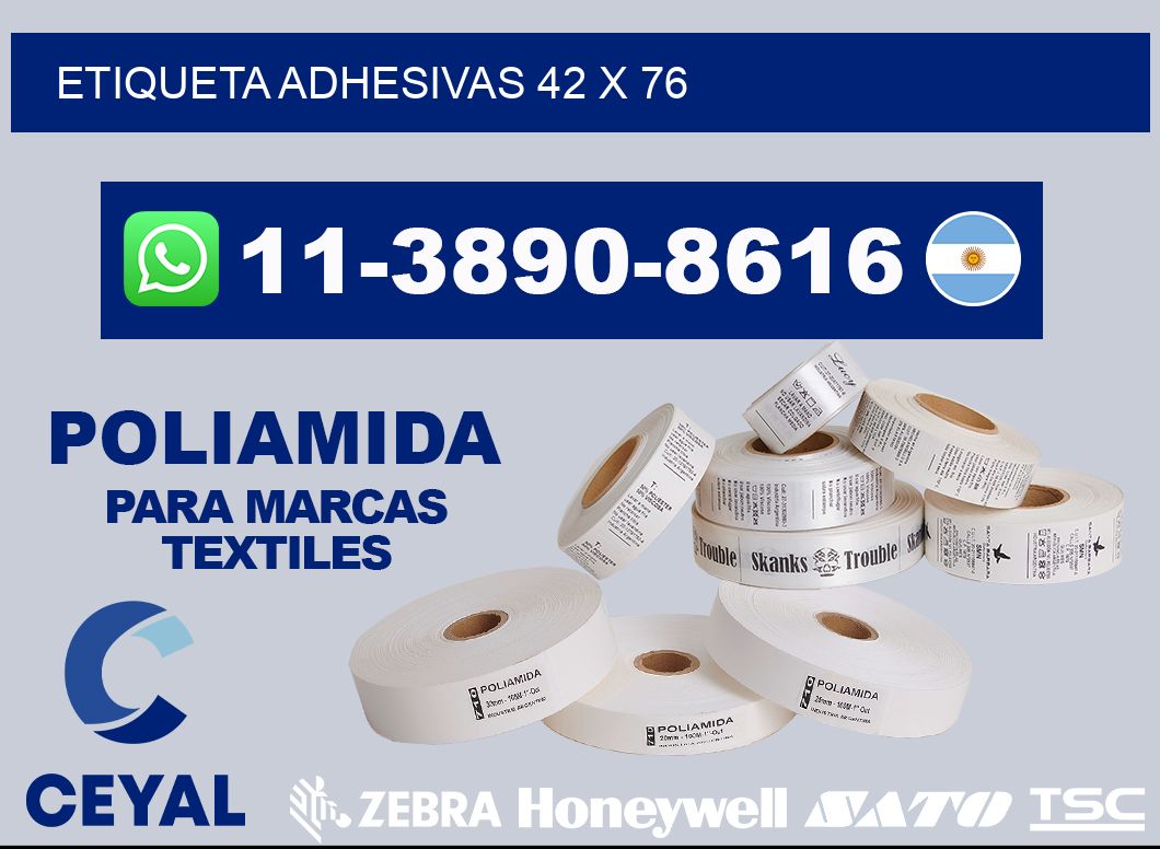 etiqueta adhesivas 42 x 76