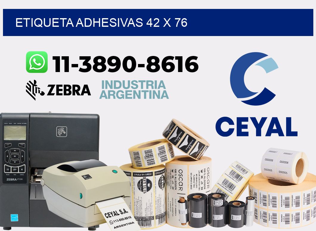 etiqueta adhesivas 42 x 76