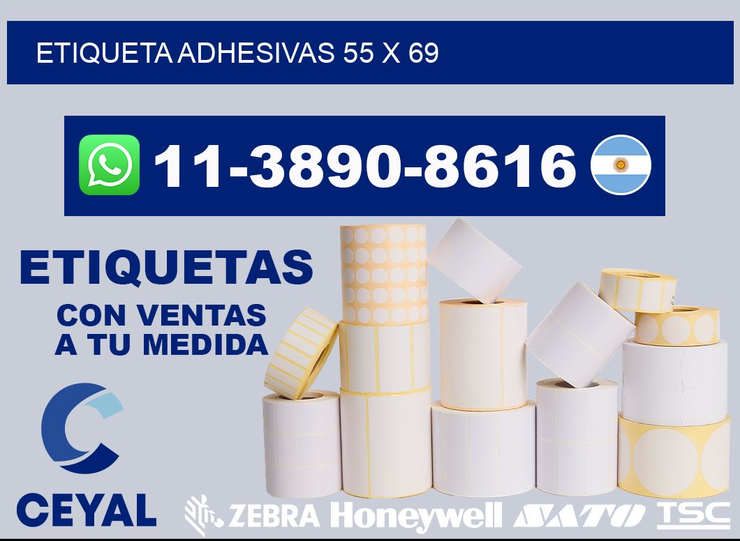 etiqueta adhesivas 55 x 69