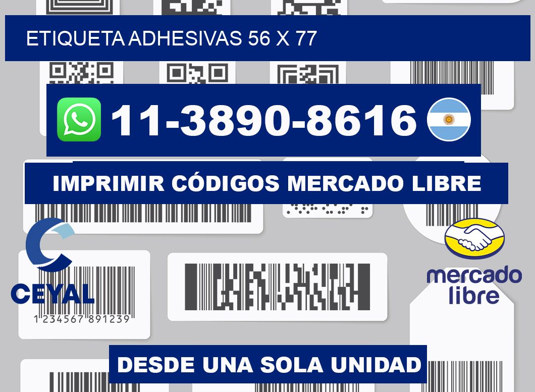 etiqueta adhesivas 56 x 77
