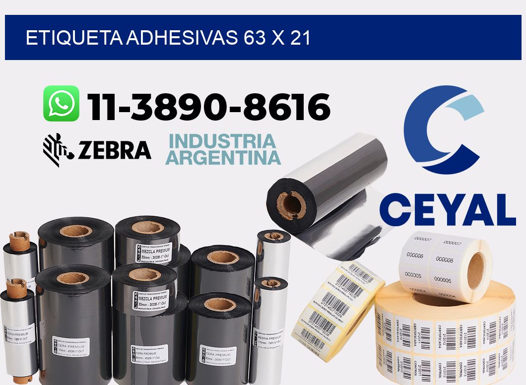 etiqueta adhesivas 63 x 21