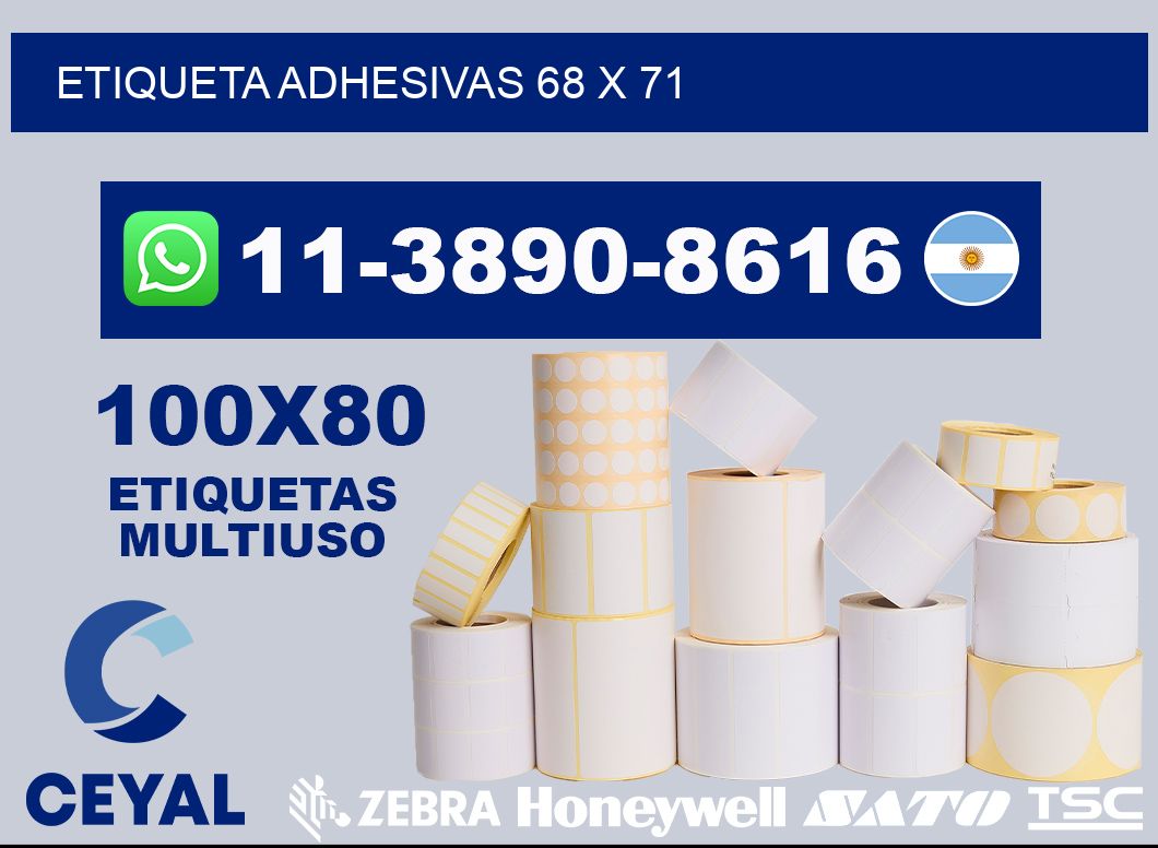 etiqueta adhesivas 68 x 71