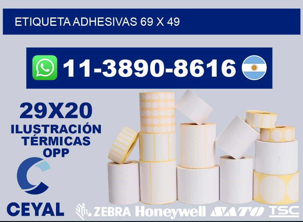 etiqueta adhesivas 69 x 49