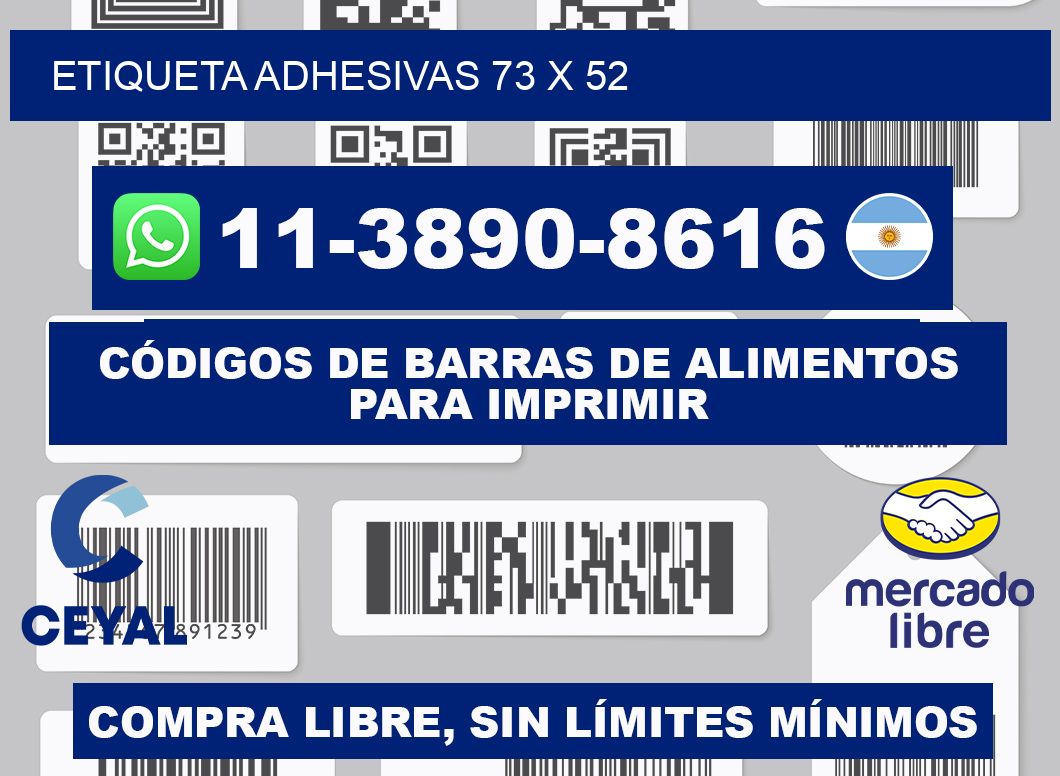 etiqueta adhesivas 73 x 52