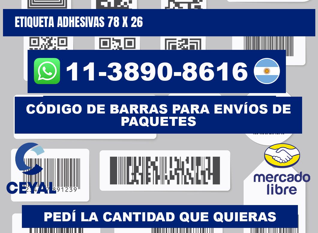 etiqueta adhesivas 78 x 26