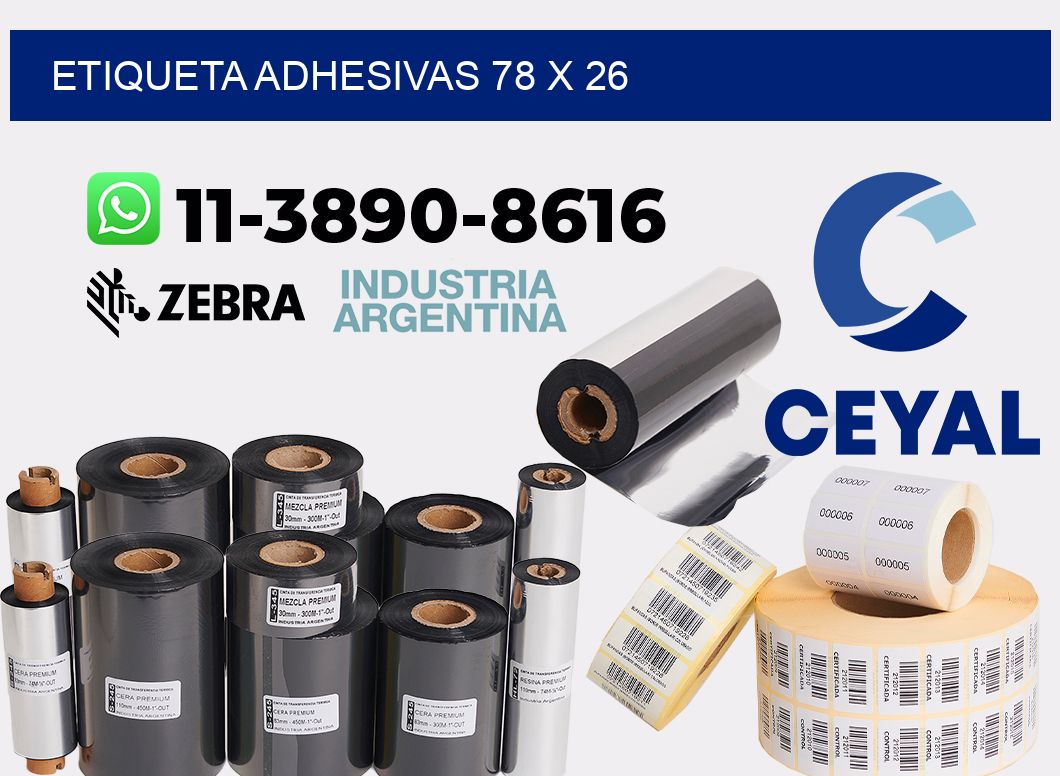 etiqueta adhesivas 78 x 26