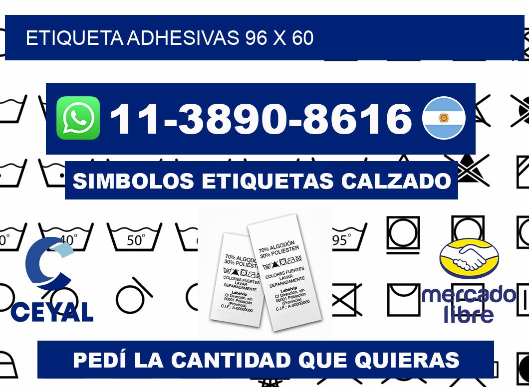 etiqueta adhesivas 96 x 60