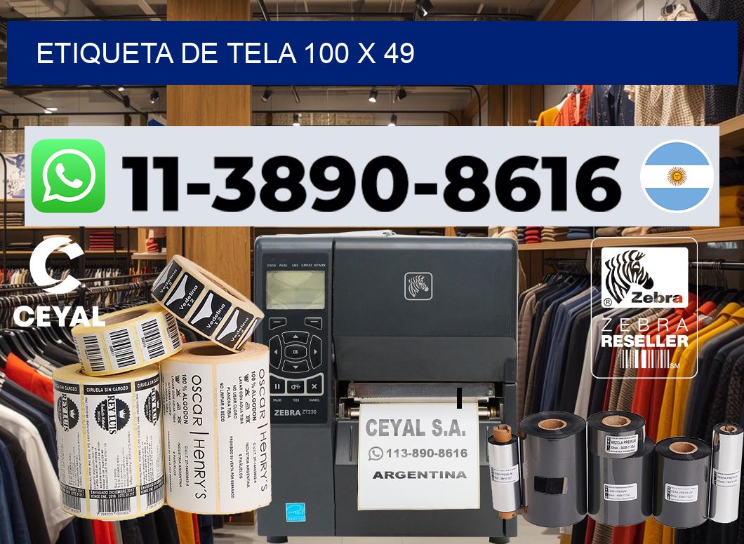 etiqueta de tela 100 x 49