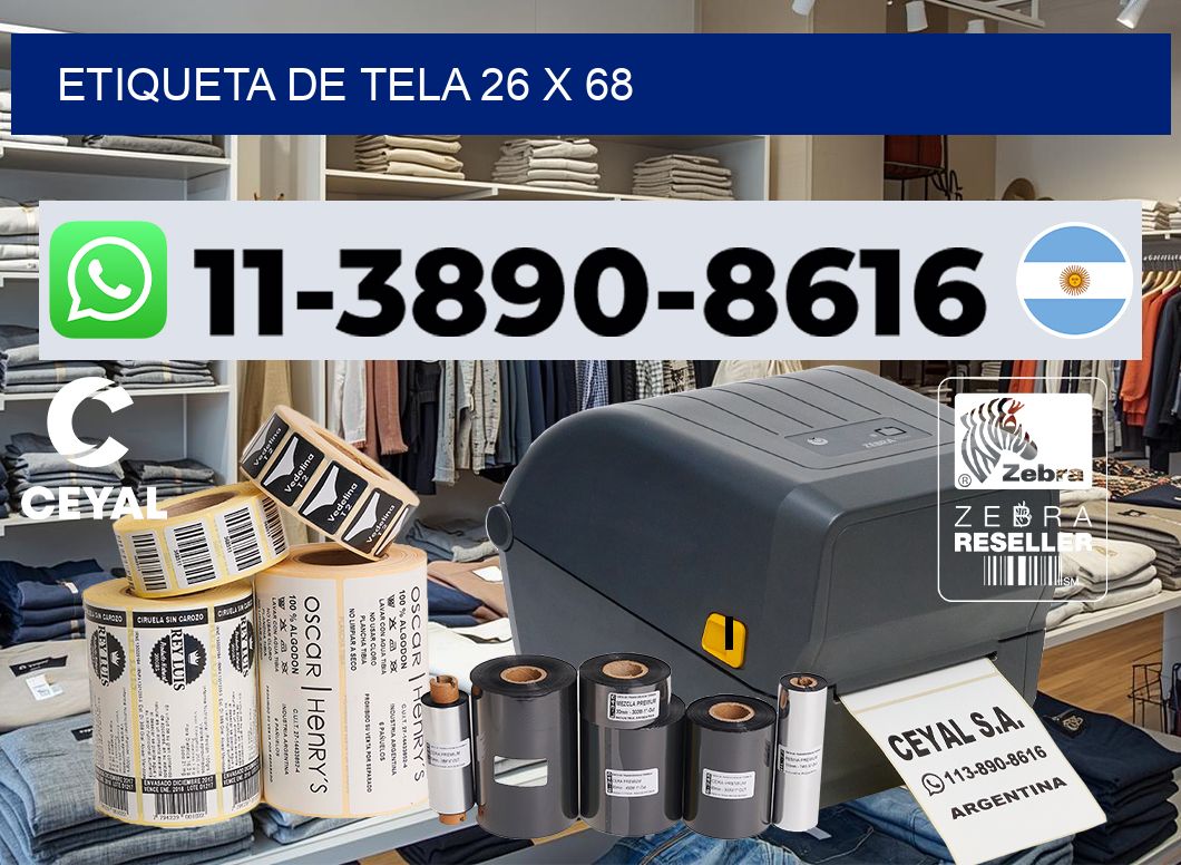 etiqueta de tela 26 x 68