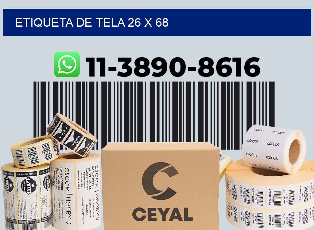 etiqueta de tela 26 x 68