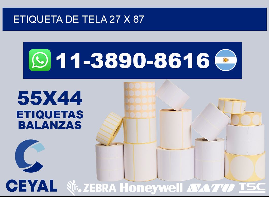 etiqueta de tela 27 x 87