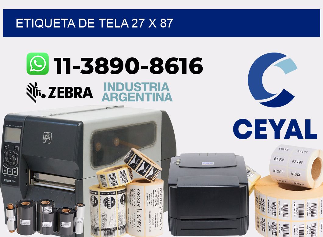 etiqueta de tela 27 x 87