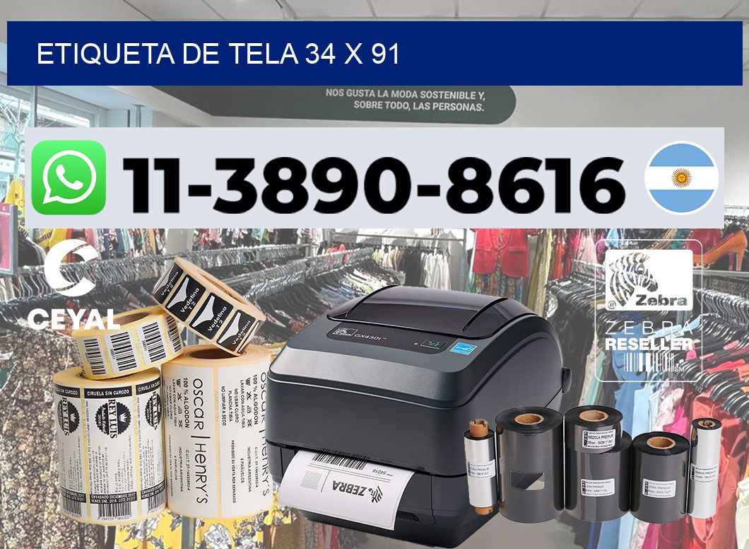 etiqueta de tela 34 x 91