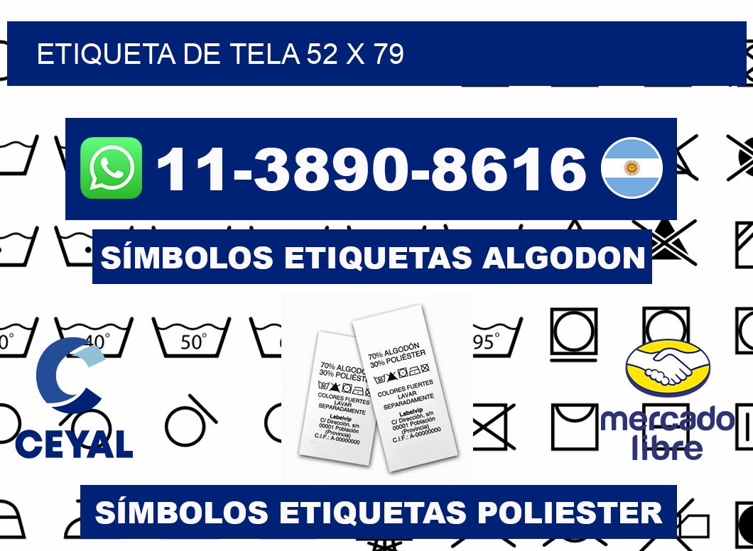 etiqueta de tela 52 x 79
