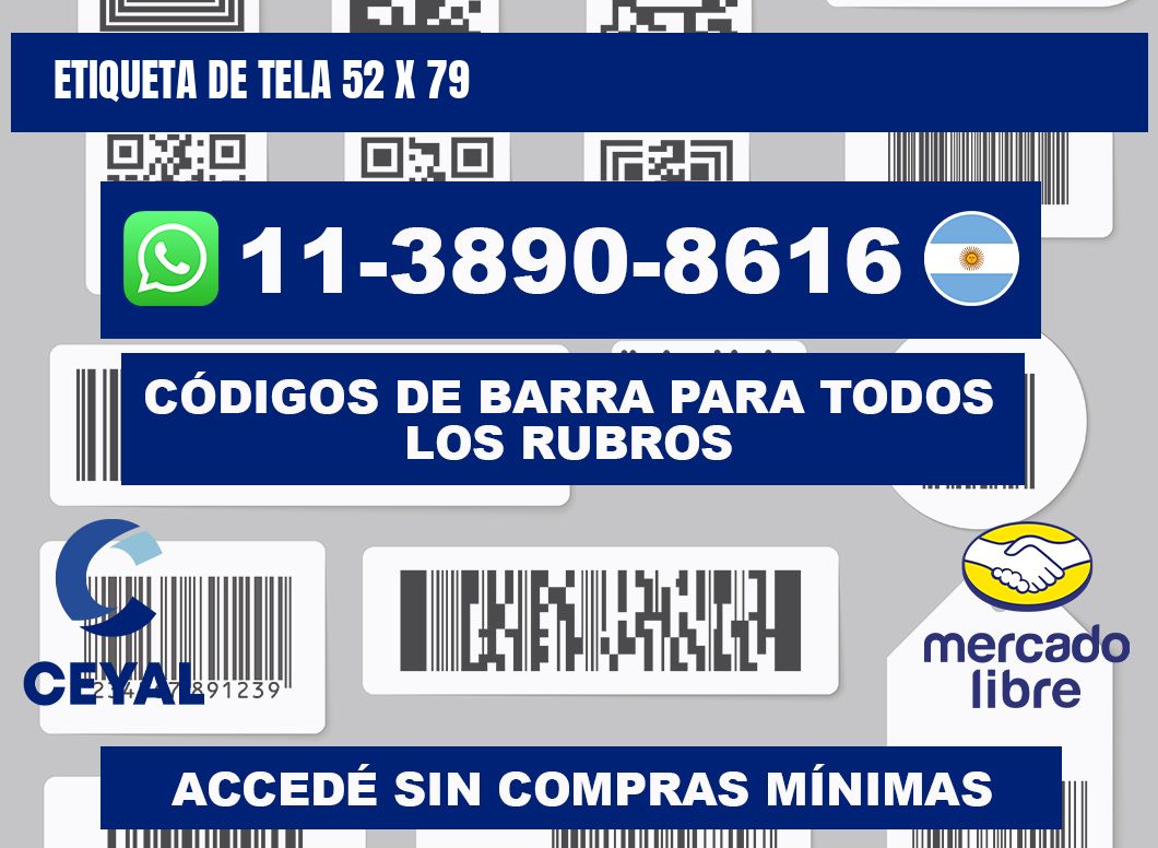 etiqueta de tela 52 x 79